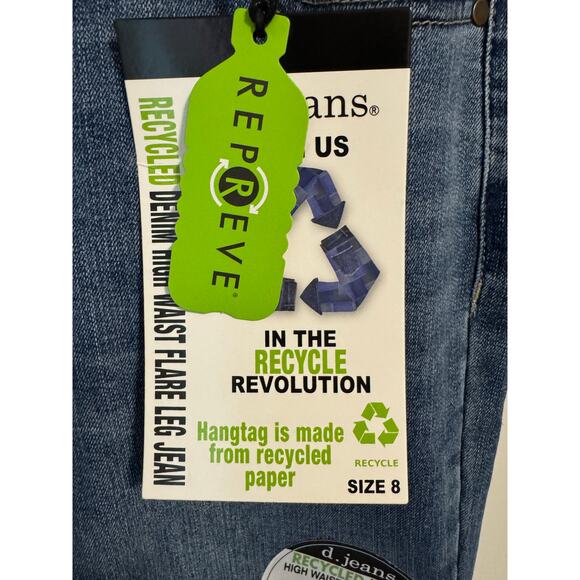 d Jeans NWT High waisted 13 inch flared legs size 8 jeans. Double waistband - Picture 4 of 8